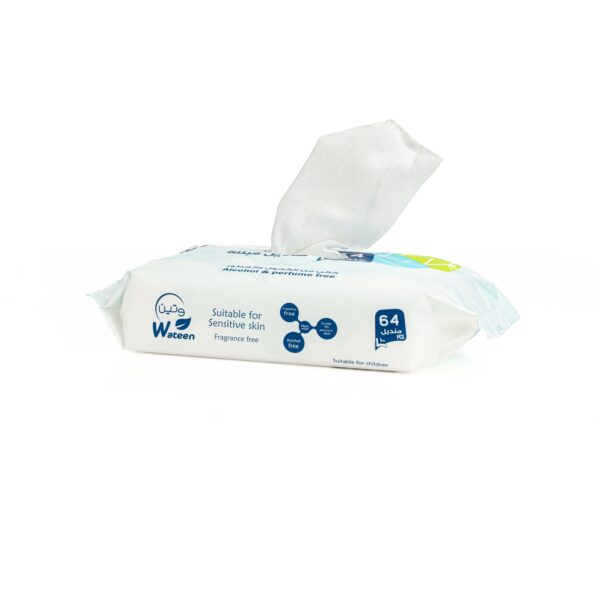 مناديل مبلله خالي من الكحول 64 قطعة